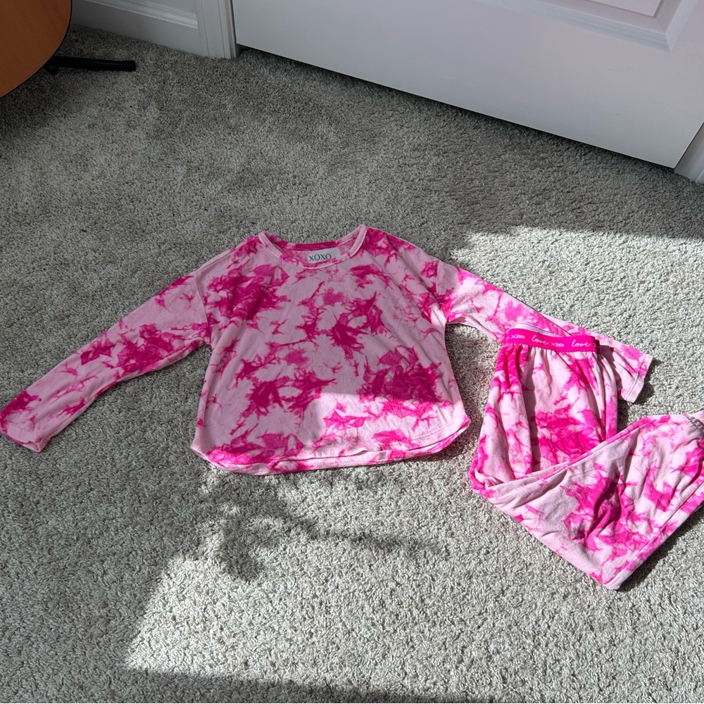 Girls Pink Tie Dye matching set